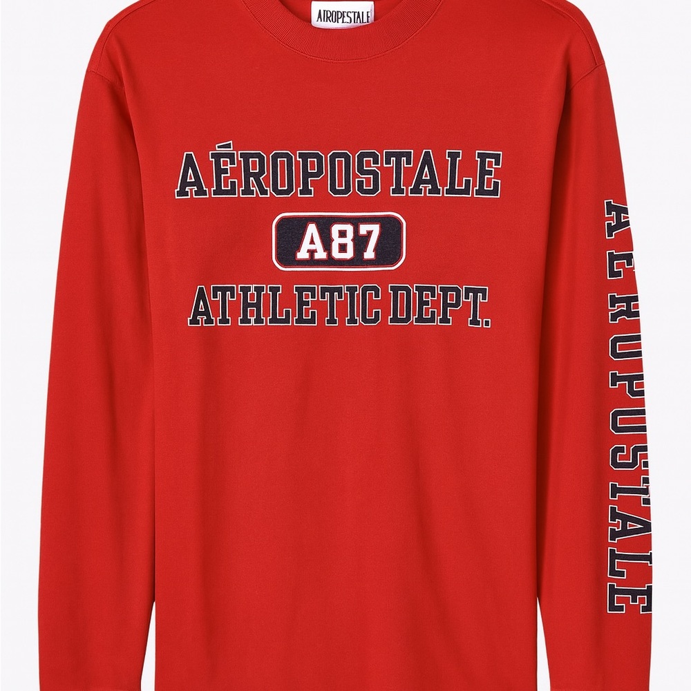 Aeropostale Red Crewneck Sweatshirt Men’s Large Casual Streetwear Logo Preppy